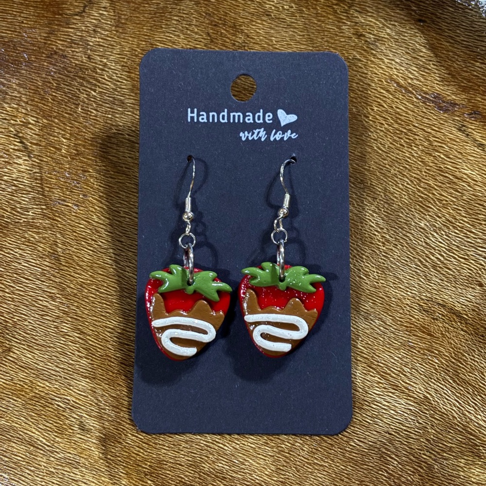 Strawberry or chocolate strawberry earrings